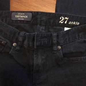 J. Crew toothpick ankle jean black denim